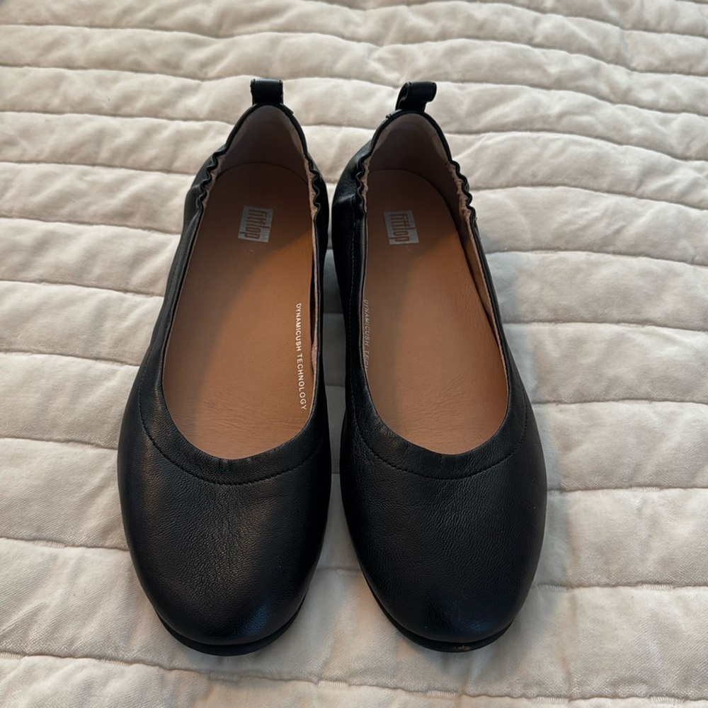 FitFlop ballet flats soft black leather